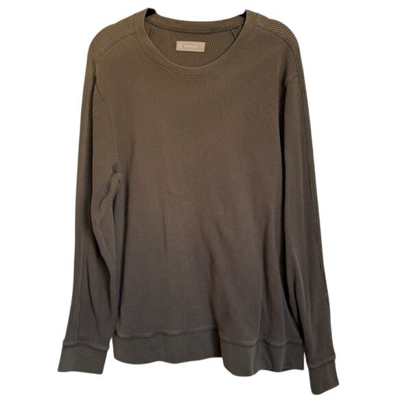 Everlane The Waffle Long-Sleeve Crew Tee in Olive Green - Picture 1 of 4